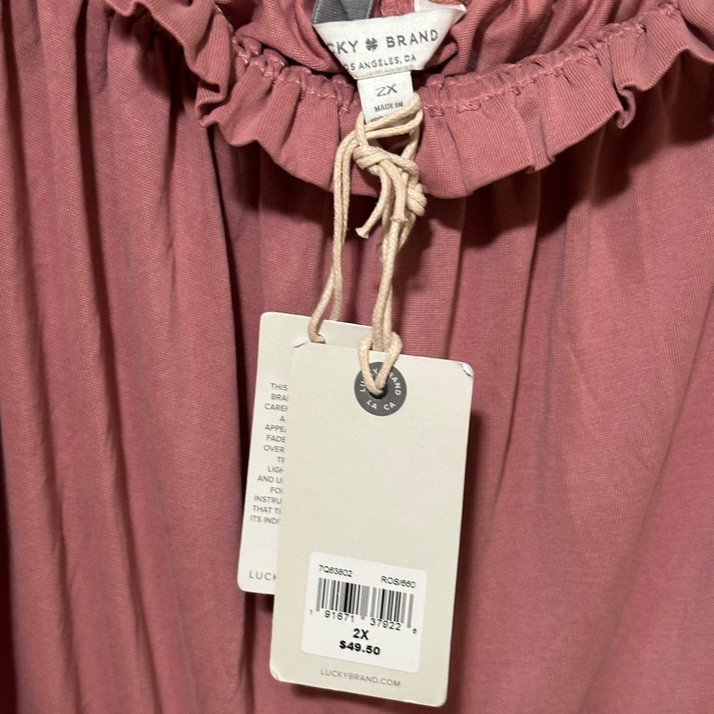 NWT Lucky Brand Sandwash Off The Shoulder 2X - Picture 6 of 6